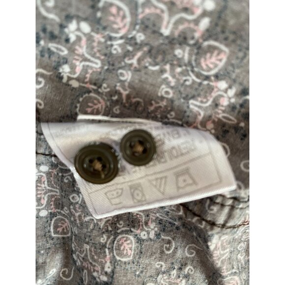Ariat Mens M Brown & Pink Paisley Long Sleeve Western Pearl Snap Shirt - Picture 6 of 11